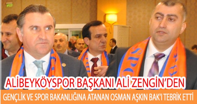 ALİ ZENGİN'DEN TEBRİK MESAJI