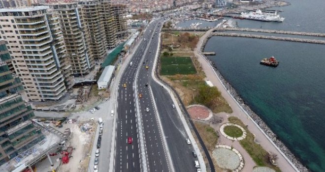 Avrasya Tüneli ve sahil yolu havadan görüntülendi