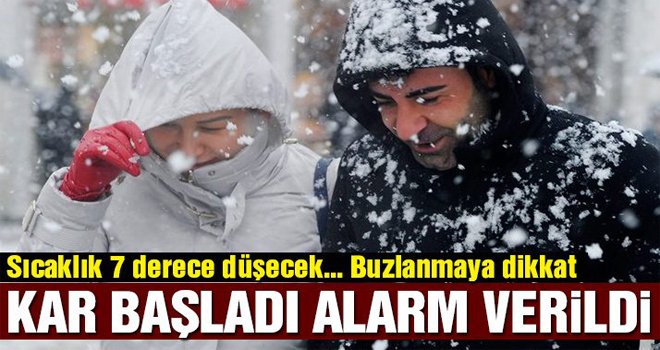 İstanbul’da kar yağışı başladı alarm verildi