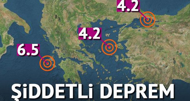 Yunanistan'da 6.5 büyüklüğünde deprem